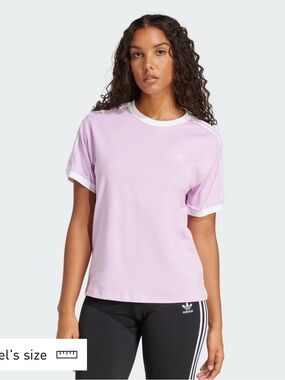 Adidas Originals 3-Stripes Ringer Tee Light Orchid Pink Size Small